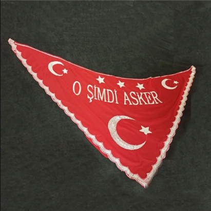 Asker Şalı O Şimdi Asker Yazılı Şal