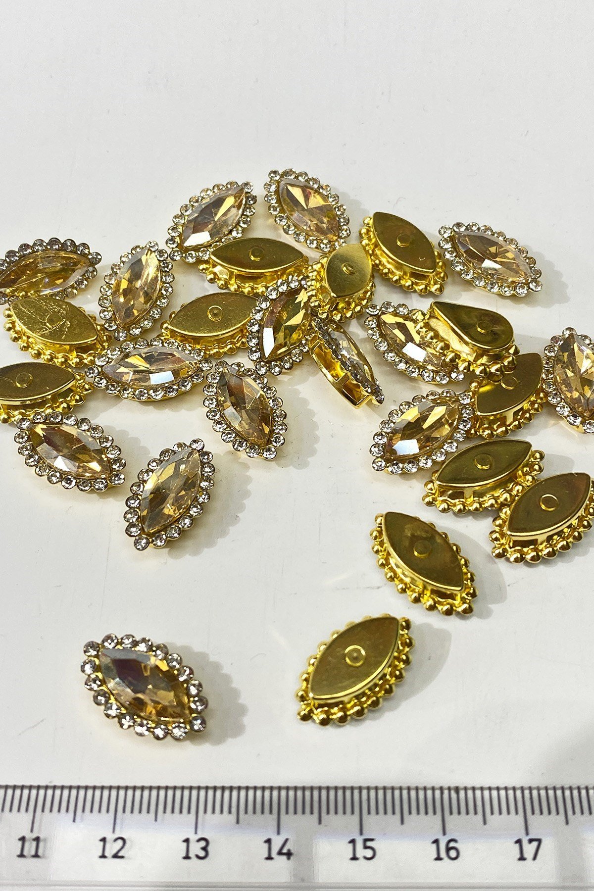 Bal Rengi  Gold Kasalı Mekik Dikme Taş 10 Adet