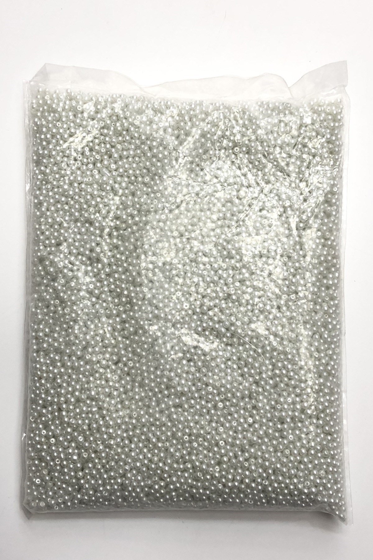 Beyaz Cam İnci Boncuk 3 mm