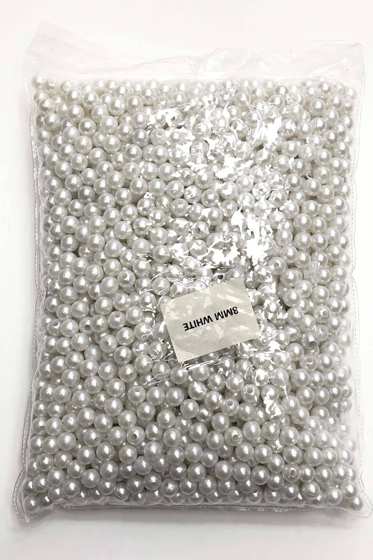 Beyaz Plastik İnci Boncuk 8 mm
