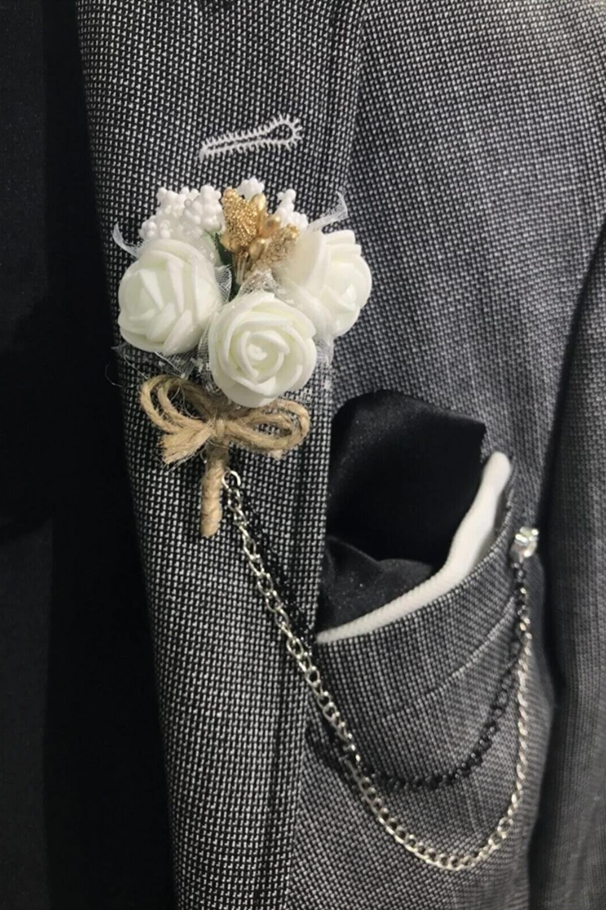 Beyaz Yaka Çiçeği - Damat Çiçeği - Sağdıç Çiçeği 1 Adet