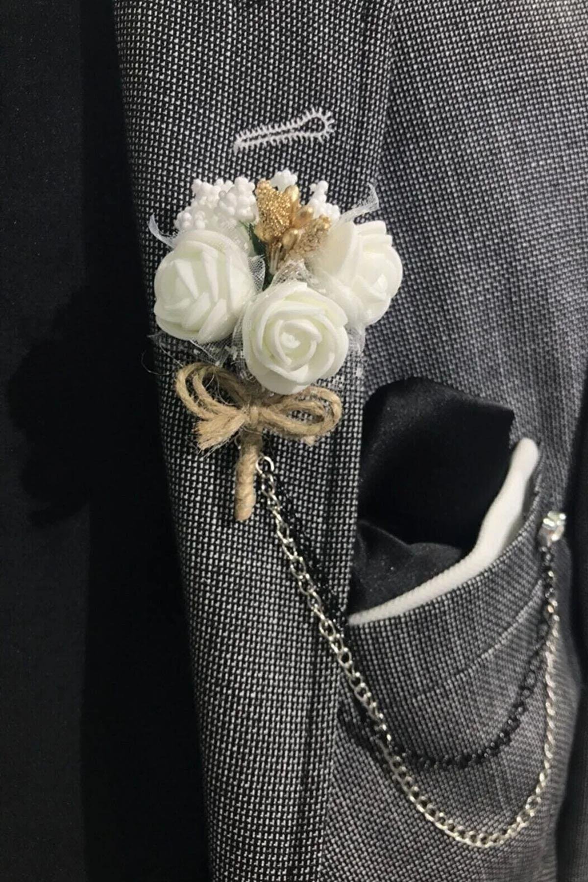 Beyaz Yaka Çiçeği - Damat Çiçeği - Sağdıç Çiçeği 10 Adet