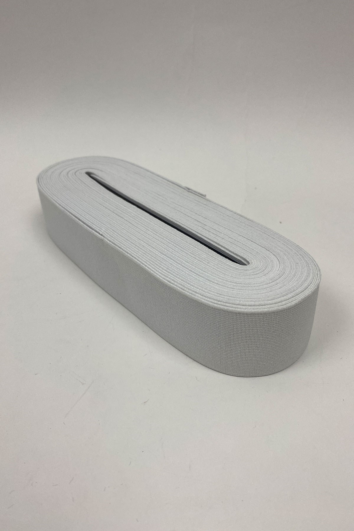 Beyaz Yassı Lastik 4 cm 10 mt