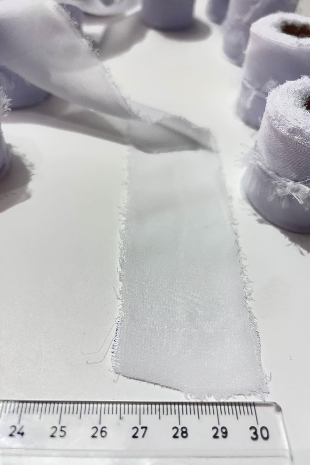 Beyaz Yıtrmaç Şifon Kurdele 4 cm Eni 4,5 Mt 1 Top