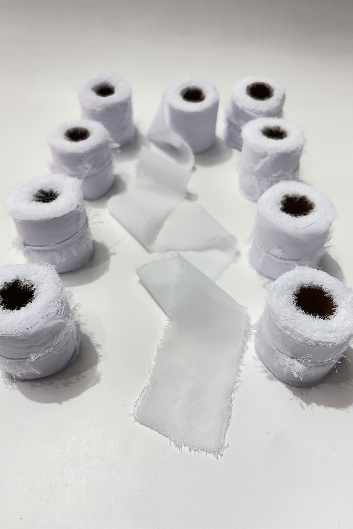 Beyaz Yıtrmaç Şifon Kurdele 4 cm Eni 4,5 Mt 1 Top