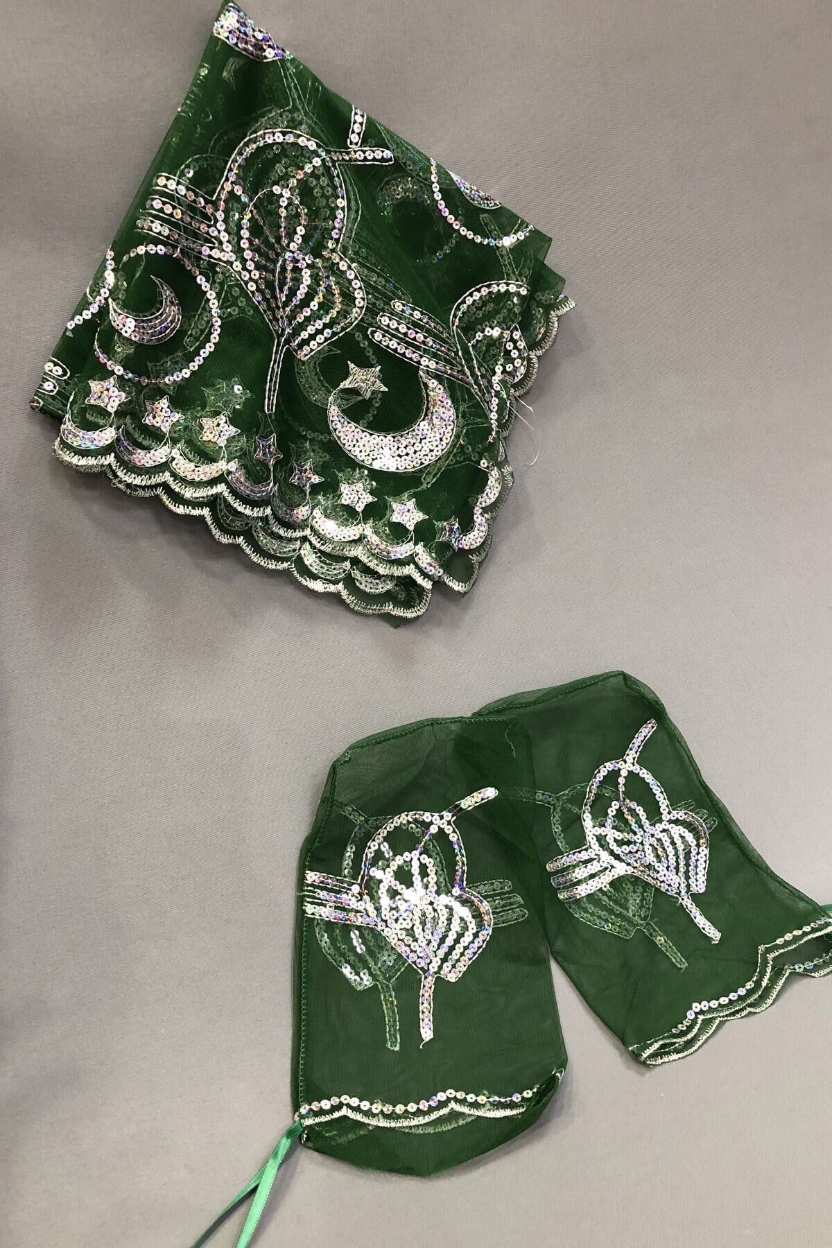 Bordo Gelin Duvağı Damat Örtüsü ve Takı Kurdele Seti