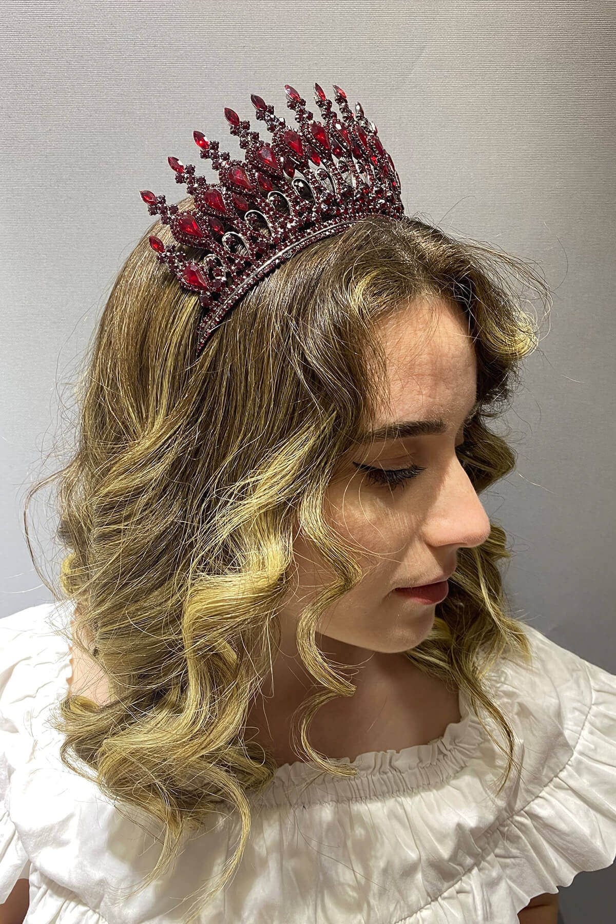 Bordo Henna Model Gelin Kına Tacı