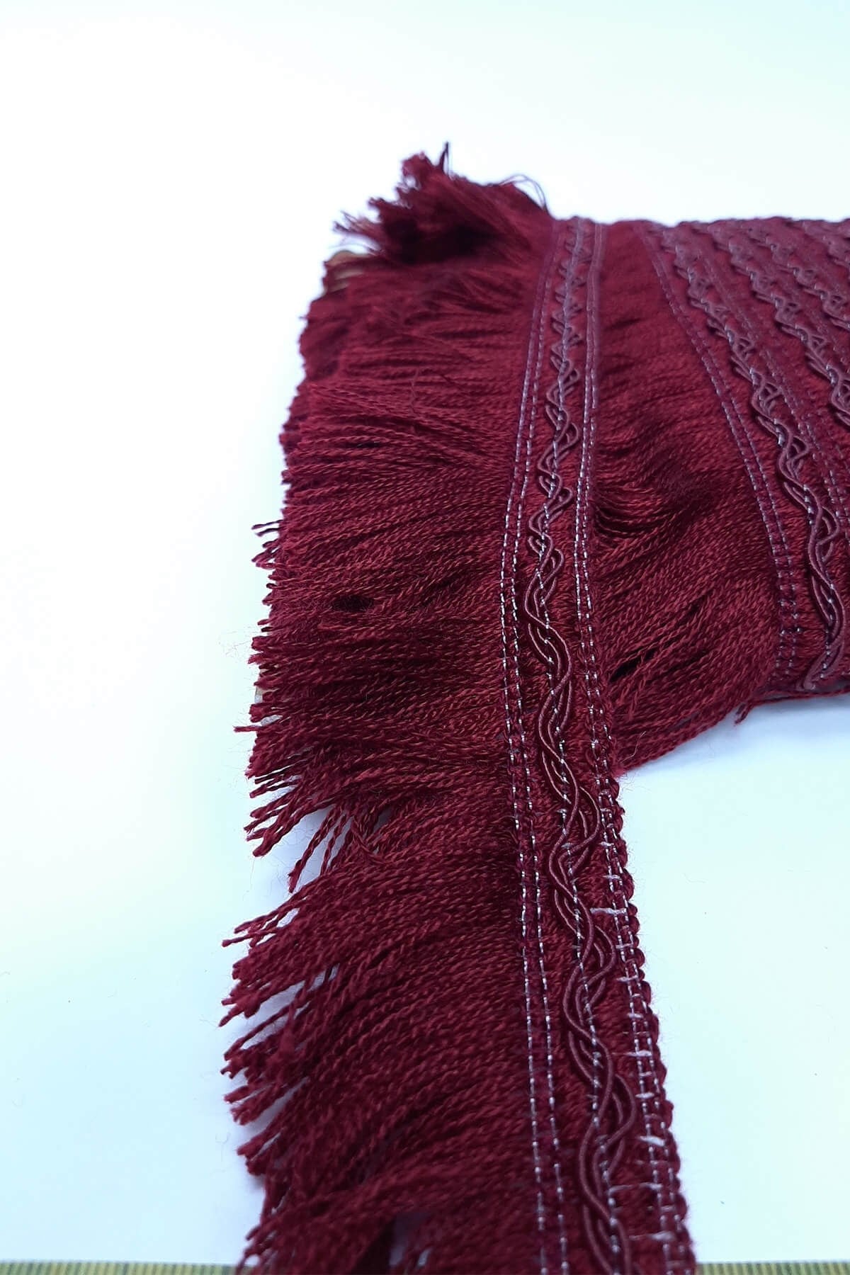 Bordo İp Püskül Saçak Şerit 5 cm