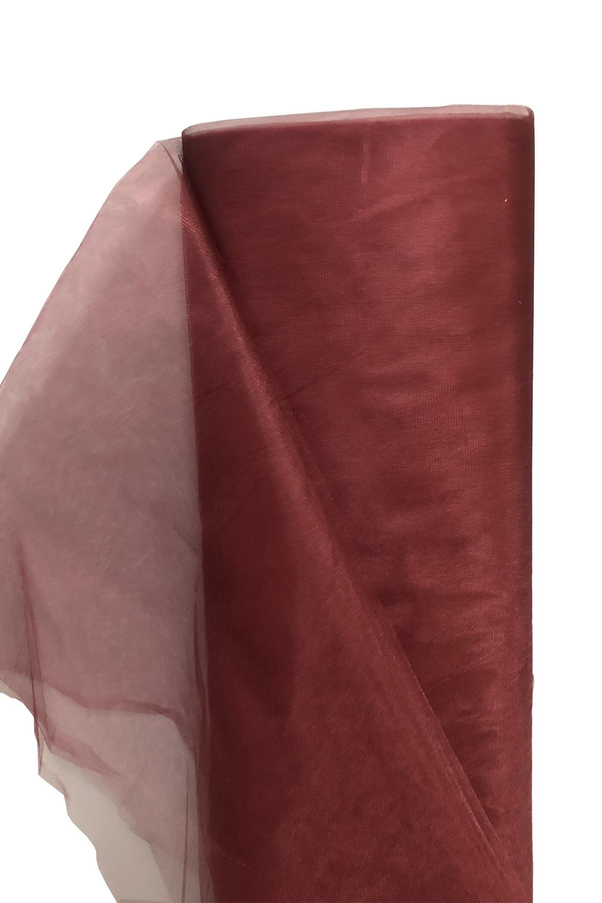 Bordo Renk Kristal Tül