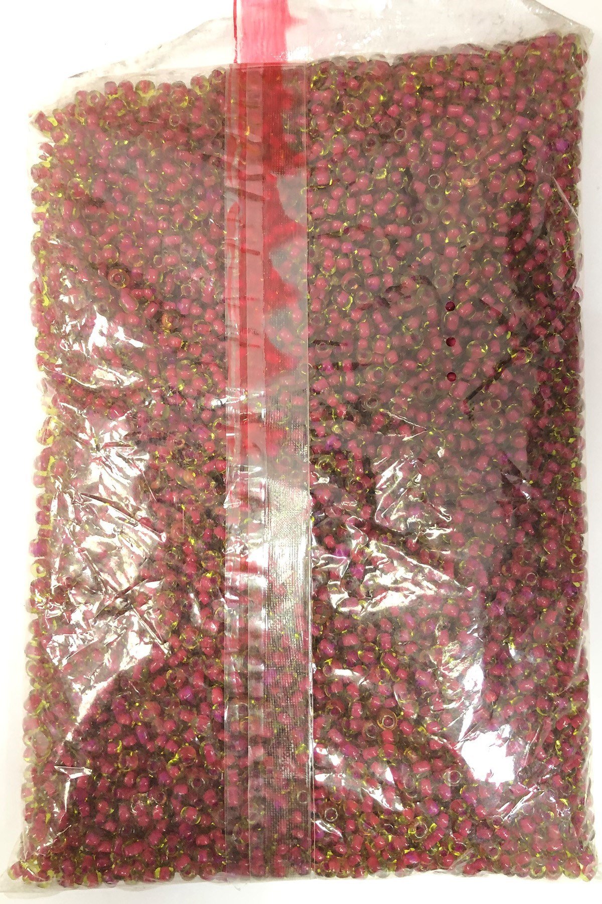 Bordo Sarı Kum Boncuk 4 mm 500 gr