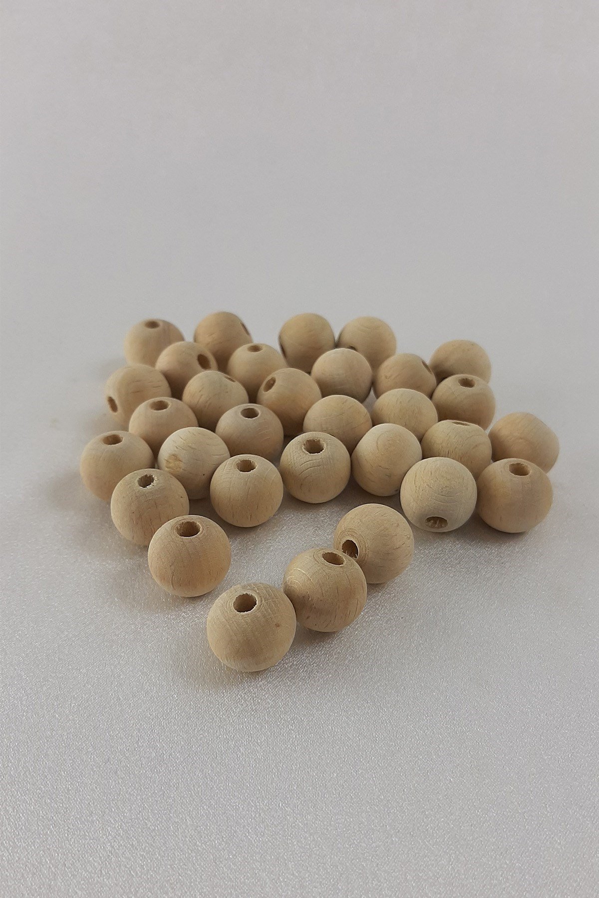 Doğal Renk Ahşap Boncuk 15 mm