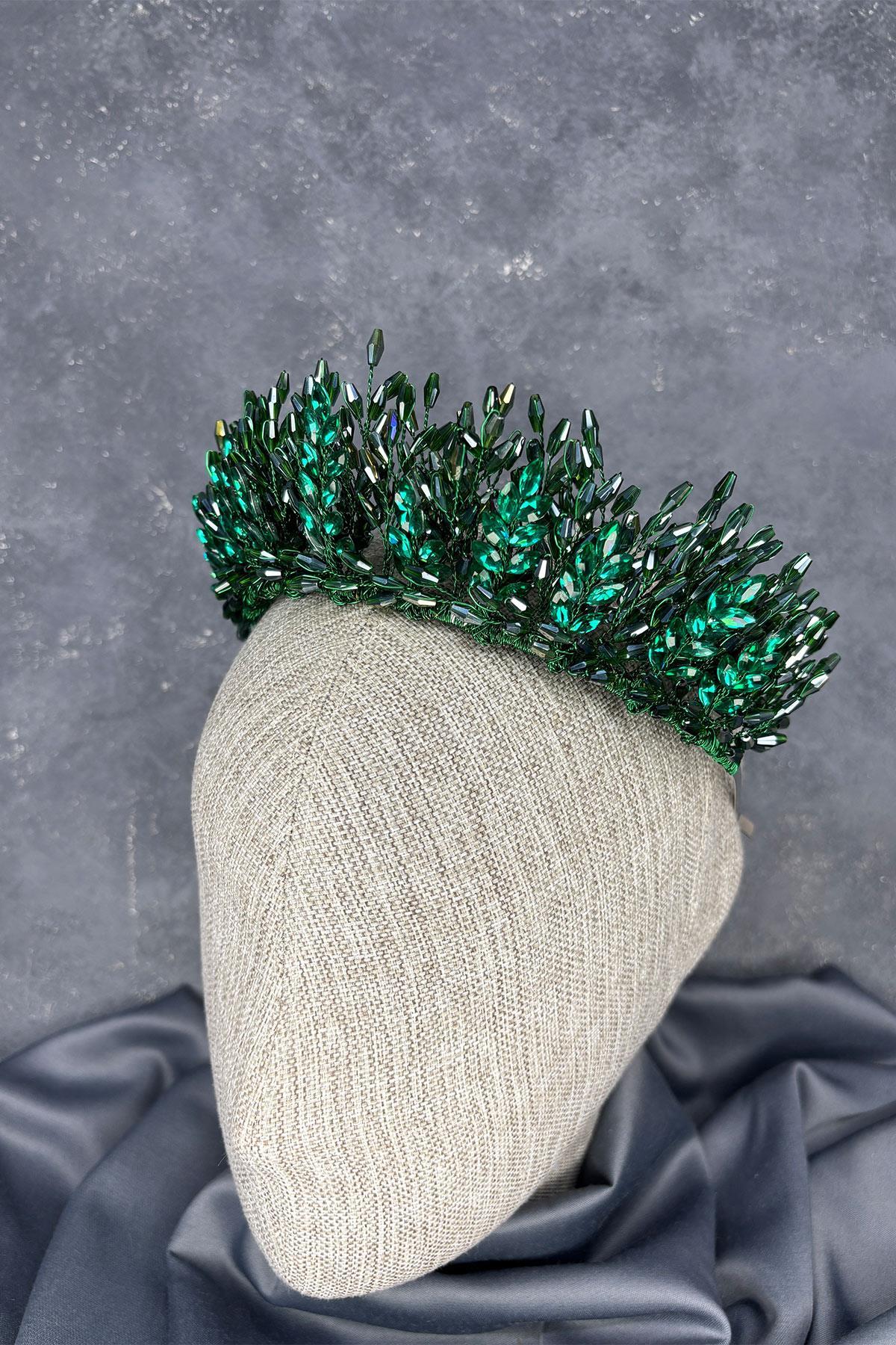 Elisa Tasarım Boncuklu Gelin Kına Tacı Saç Aksesuarı
