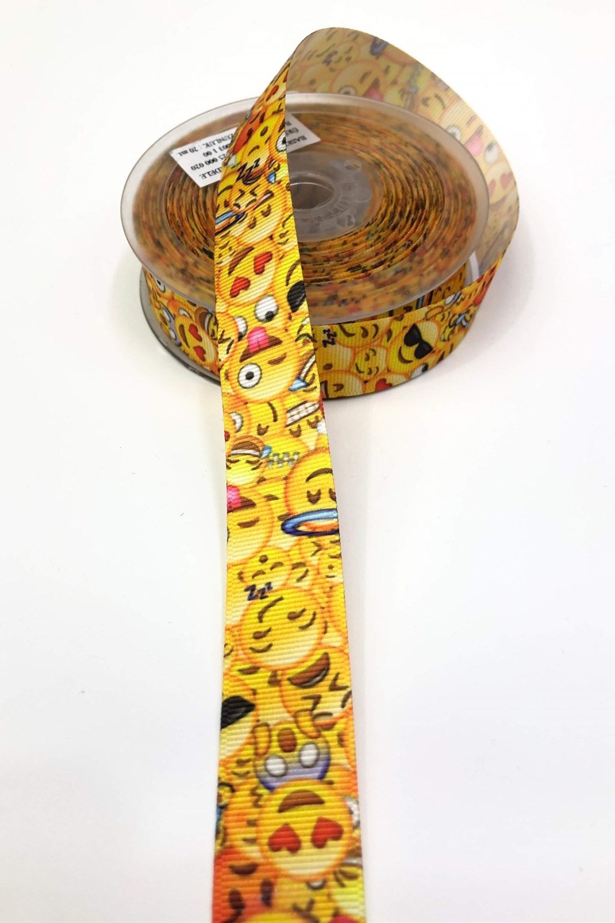 Emoji Baskılı Grogren Kurdele 2,5Cm