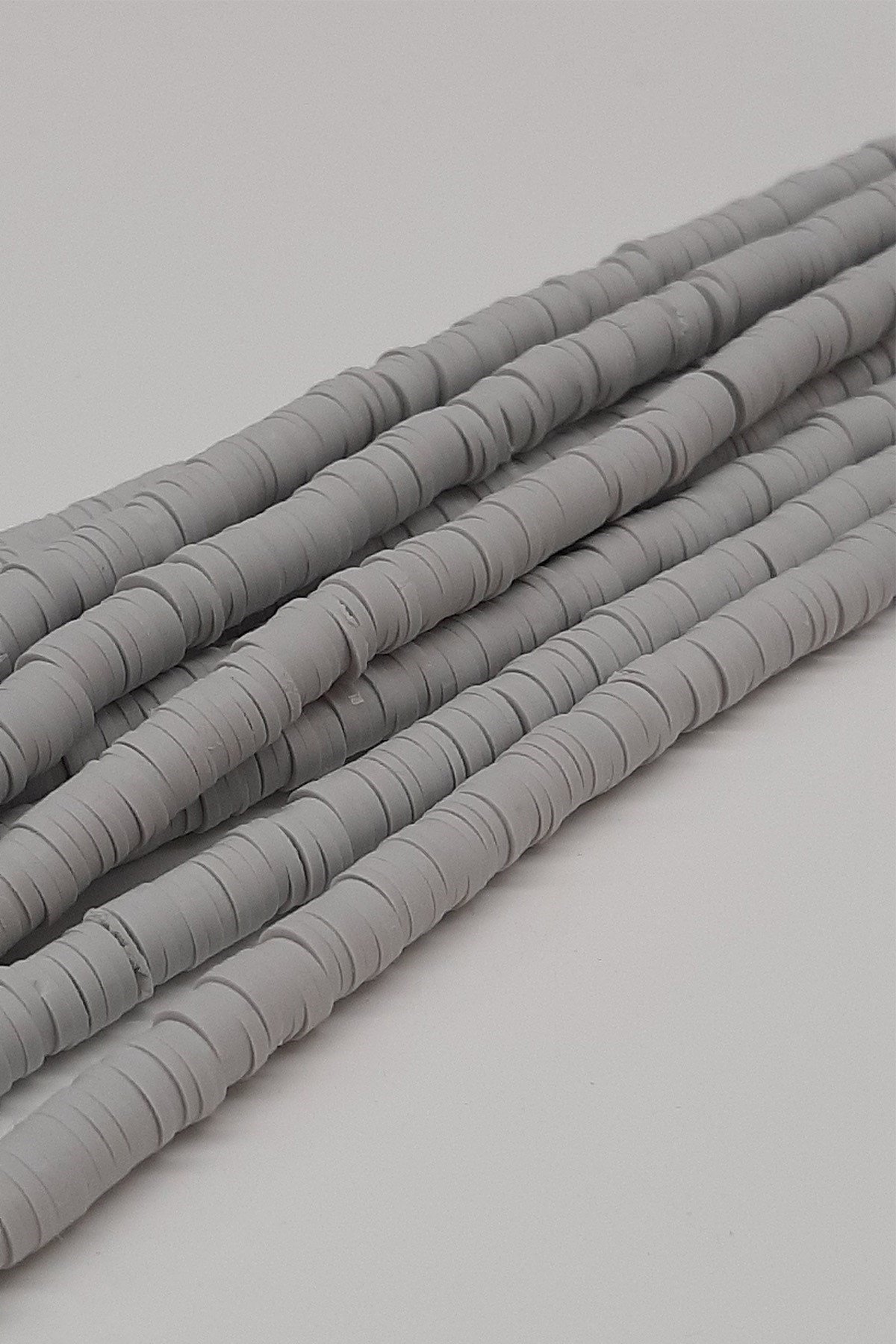 Fimo Hamur Boncuk Gri  6Mm