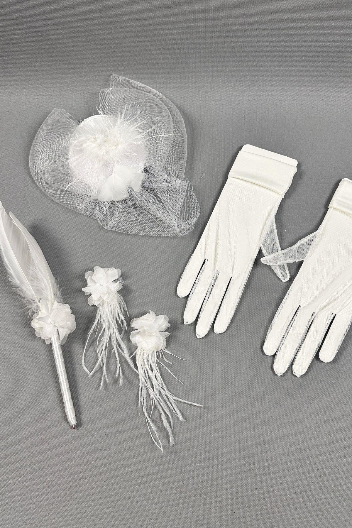 Gelin Şapkası Ve Gelin Nikah Aksesuar Seti