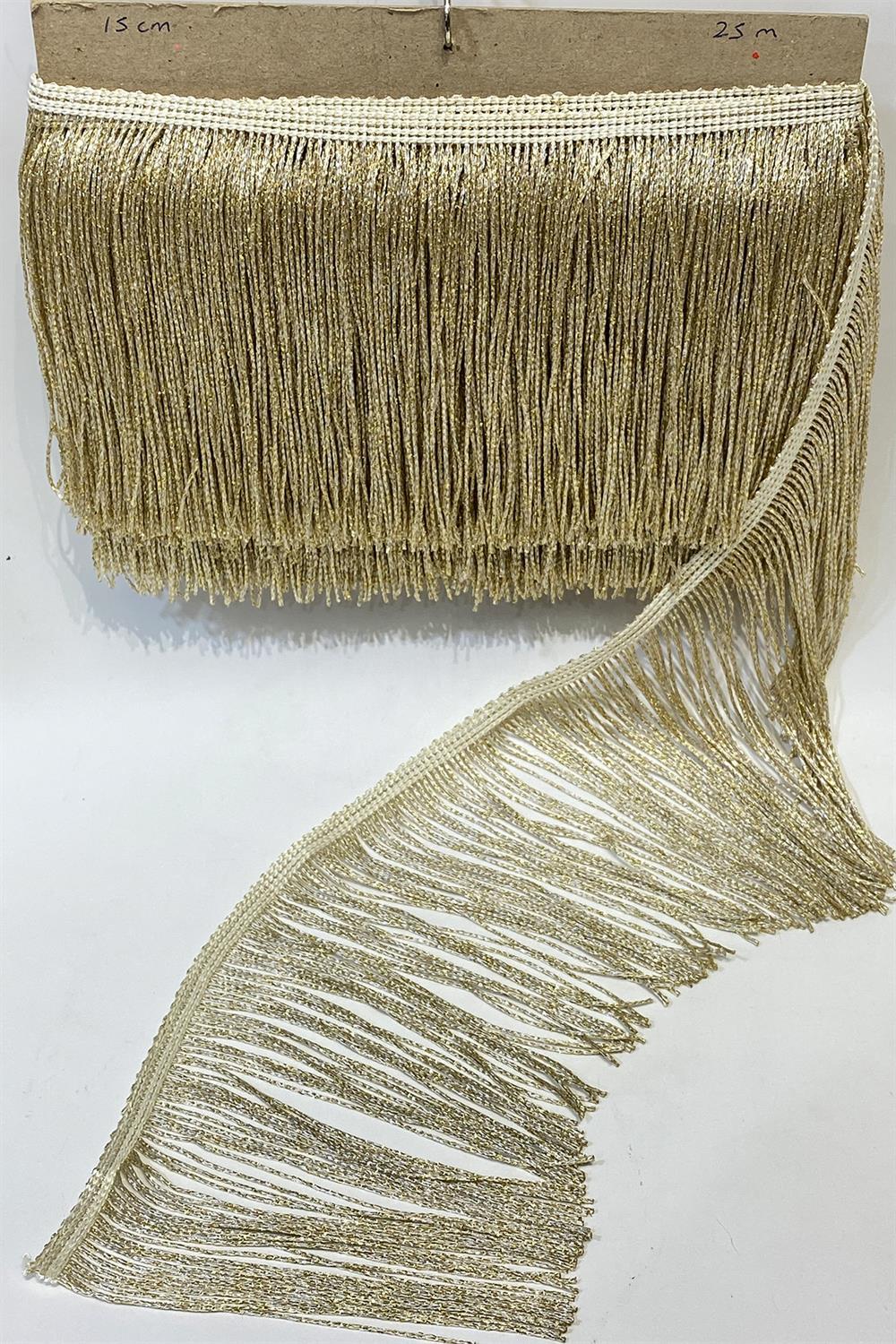 Gold Simli Saçak Şerit Püskül 15 cm