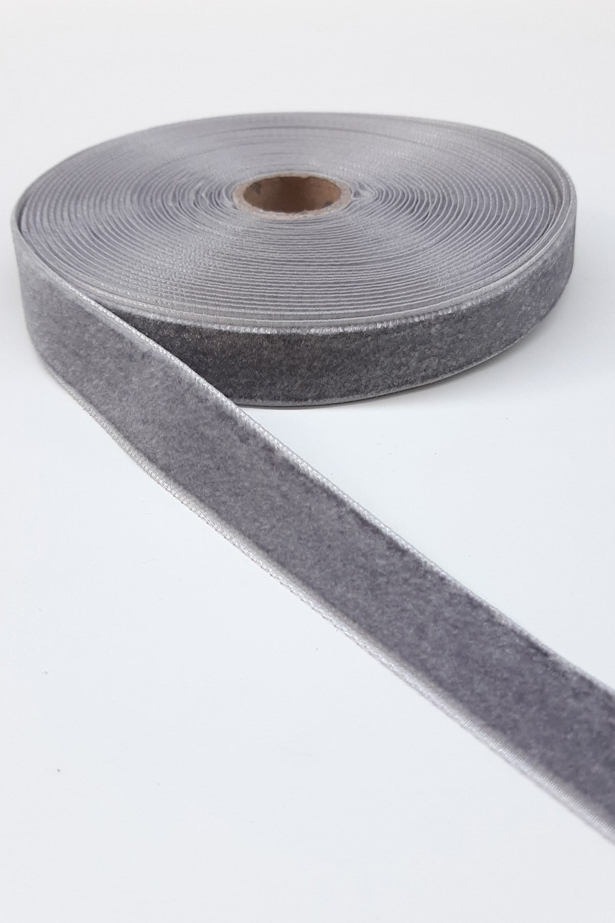 Gri Kadife Kurdele 2 Cm