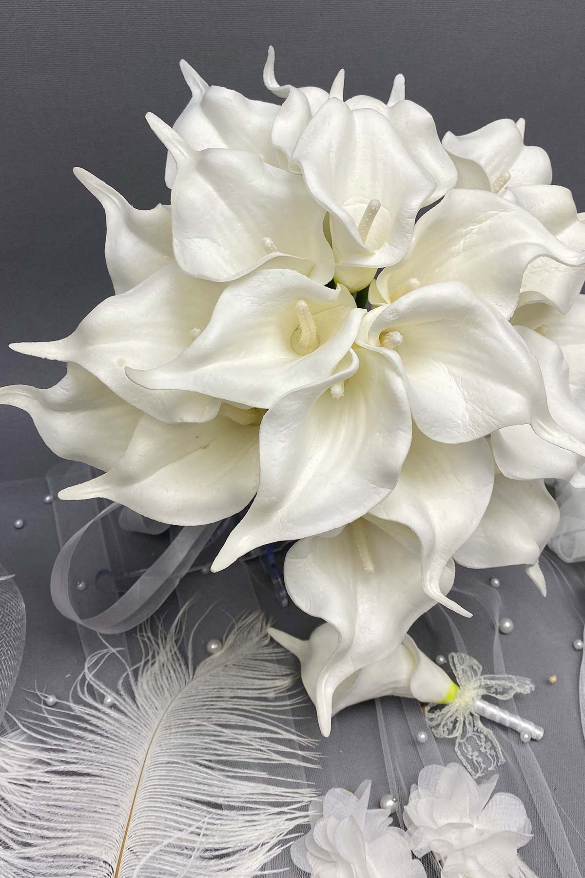 Islak Gala Gelin Nikah Çiçeği,Nikah Şapkası ve Gelin Eldiveni Seti