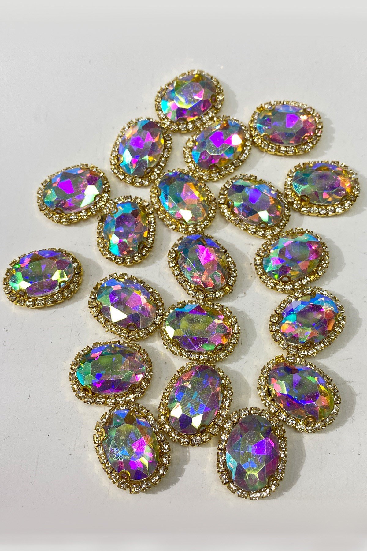 Janjanlı  Gold Kasalı Oval Dikme Taş 5 Adet