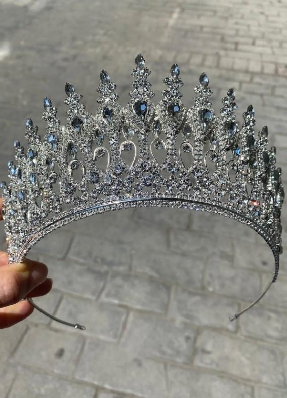 Kadın Gelin Saç Aksesuarı Kadın Gümüş Renk Henna Model Gelin Tacı