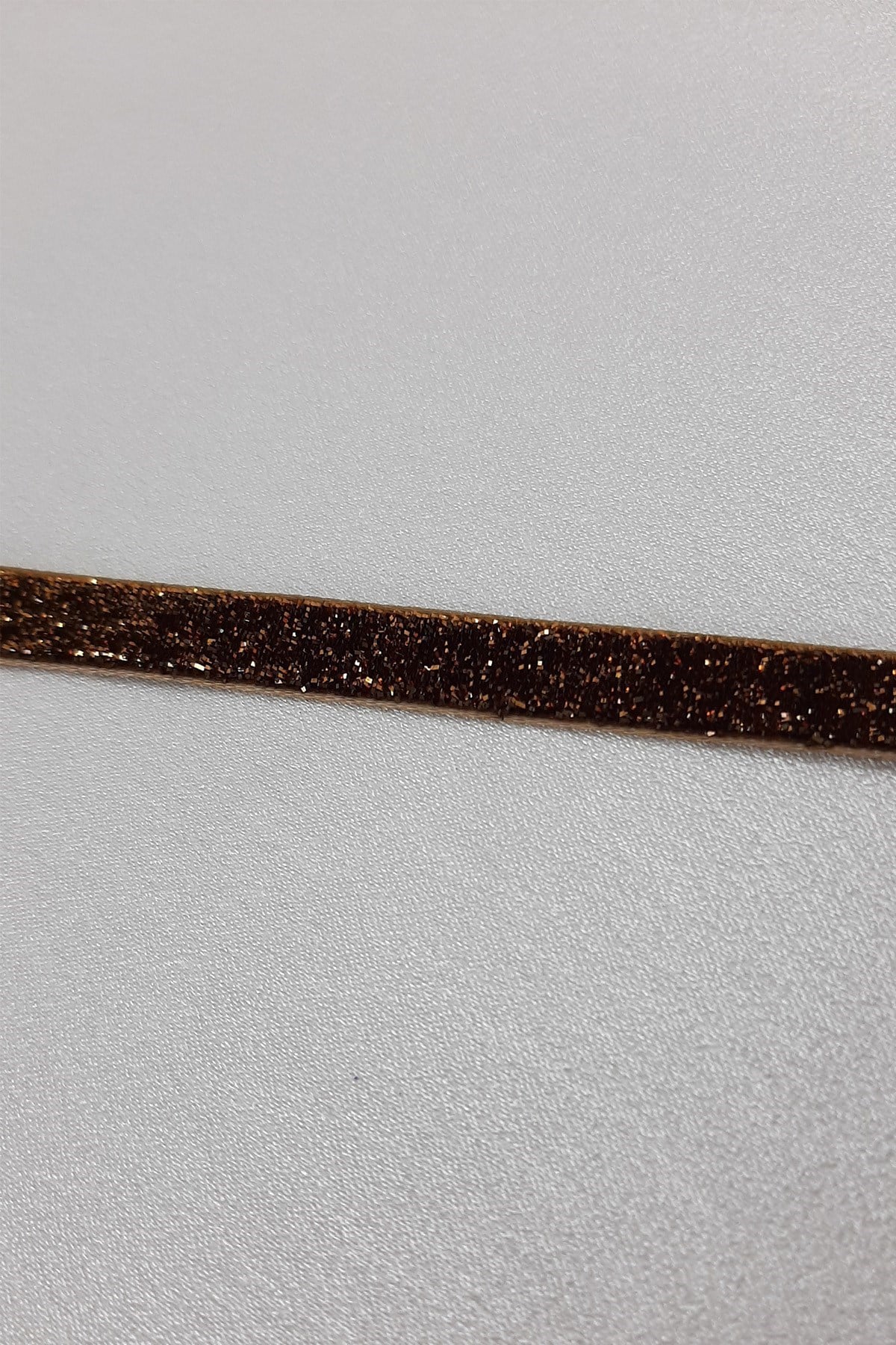 Kahverengi Simli Kadife Kurdele 1 cm