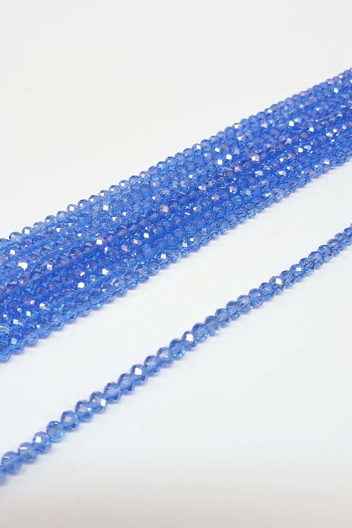 Kaplama Mavi Kristal Boncuk 4 Mm