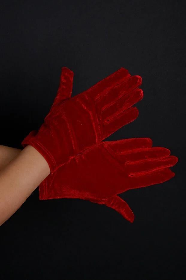 Kısa Kadife Abiye Eldiven 21 Cm Parti Balo Kostüm Aksesuarı