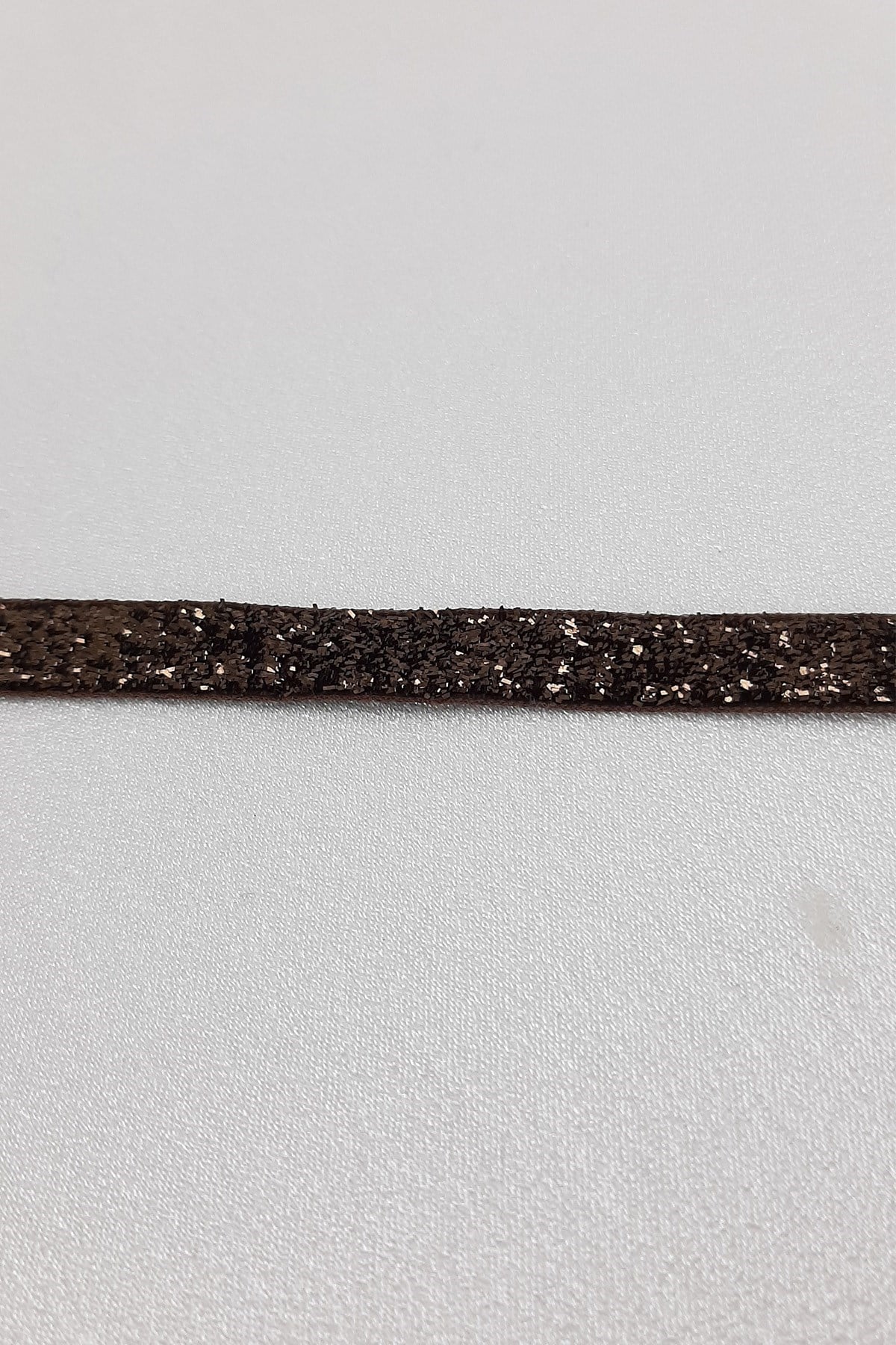 Koyu Kahve Simli Kadife Kurdele 1 cm