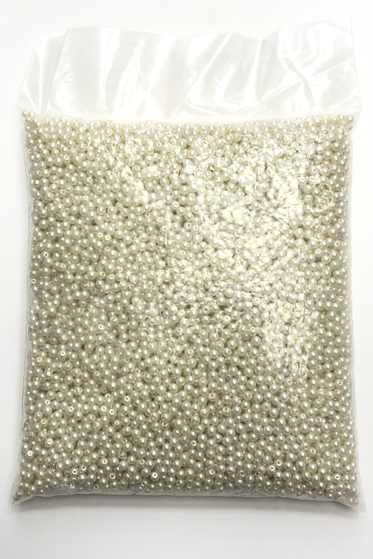 Krem İnci Cam Boncuk 4 mm