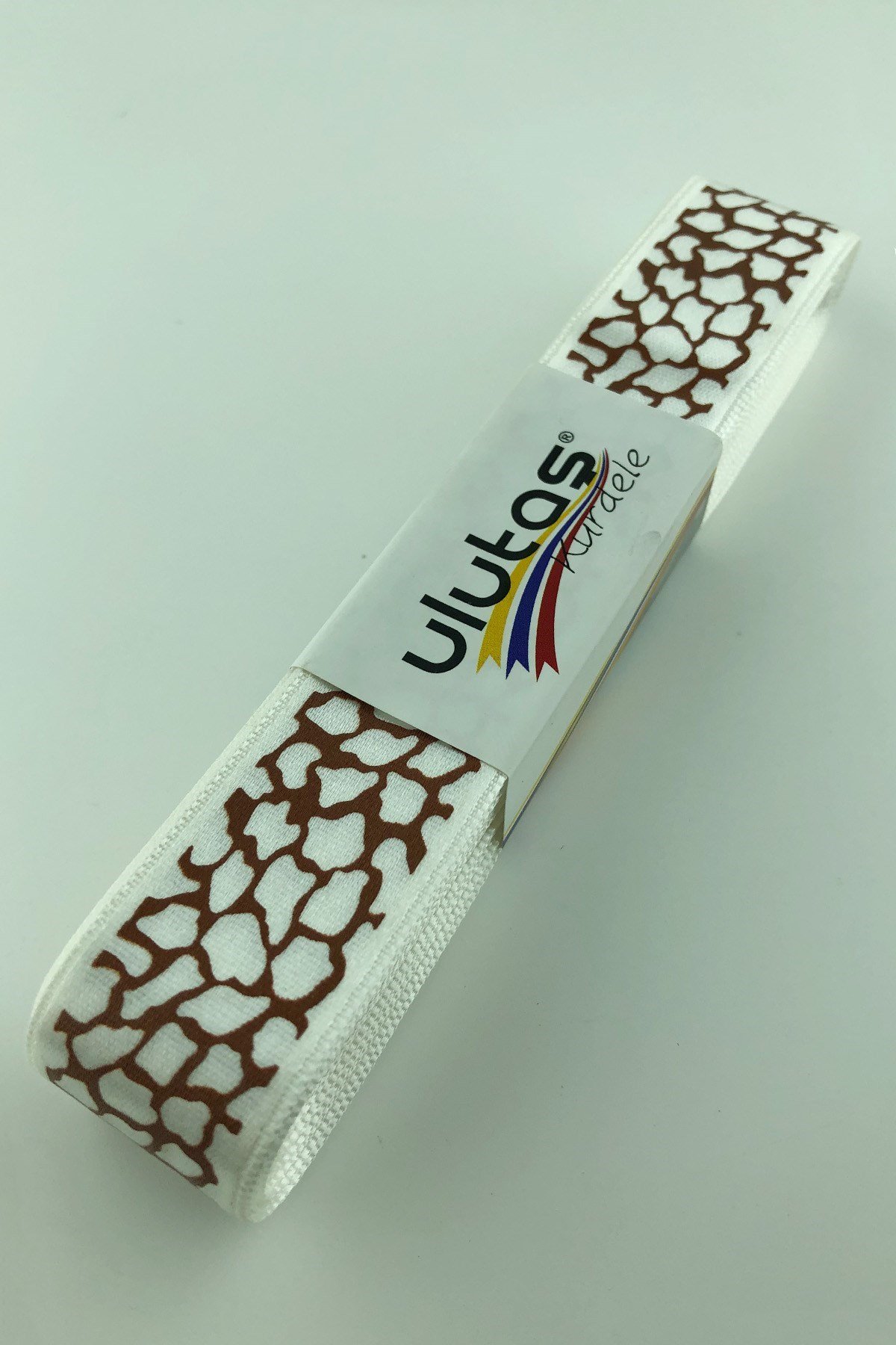 Krem Kırçıl Desen Baskılı Saten Kurdele 2,5 cm