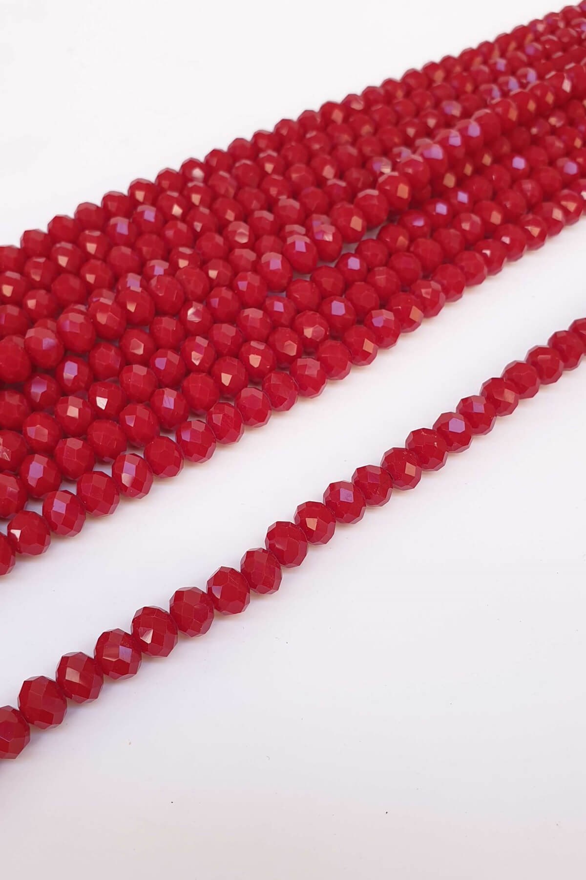 Mat Koyu Kırmızı  Kristal Boncuk 8 mm