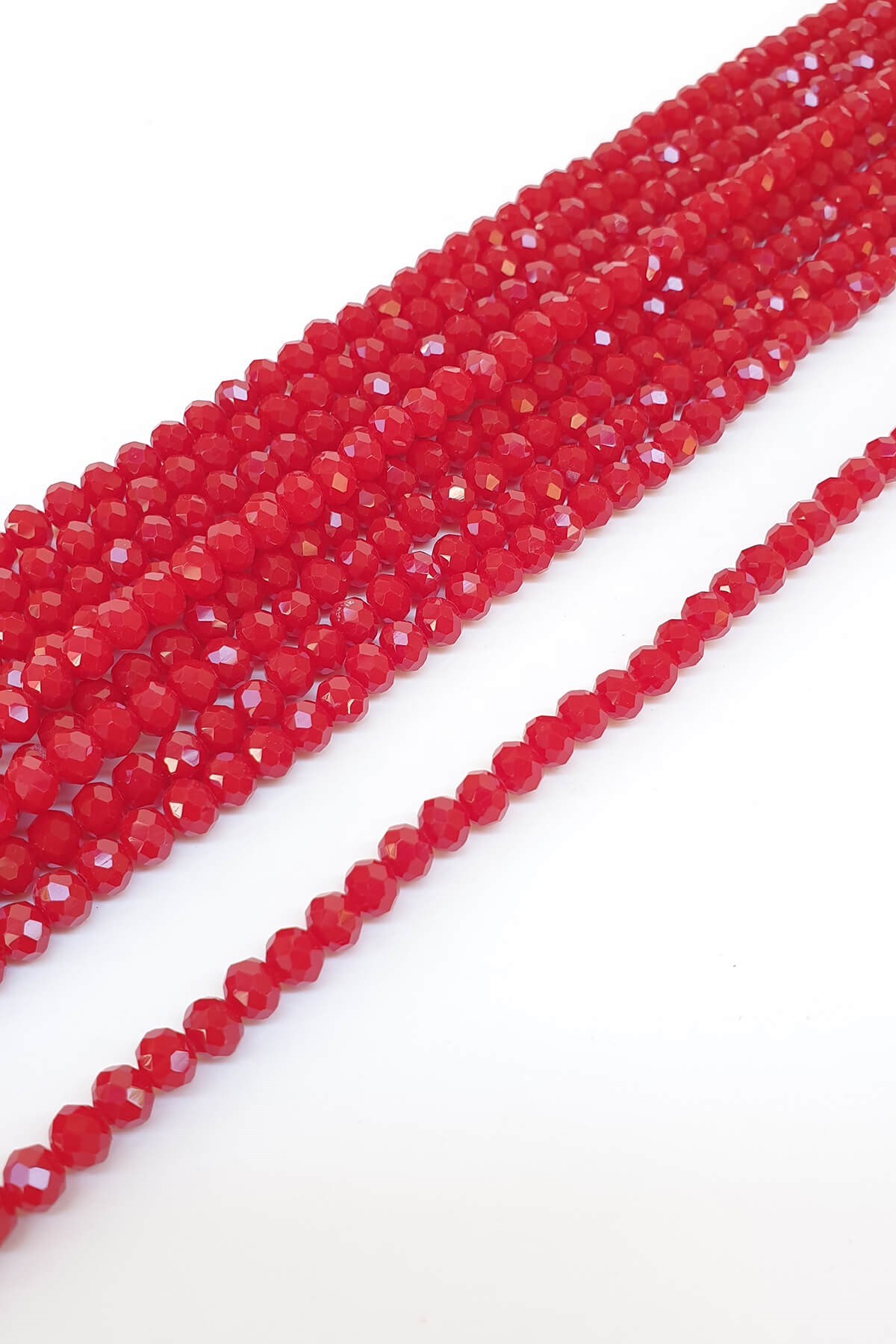 Mat Koyu Kırmızı Kristal Boncuk 6 Mm