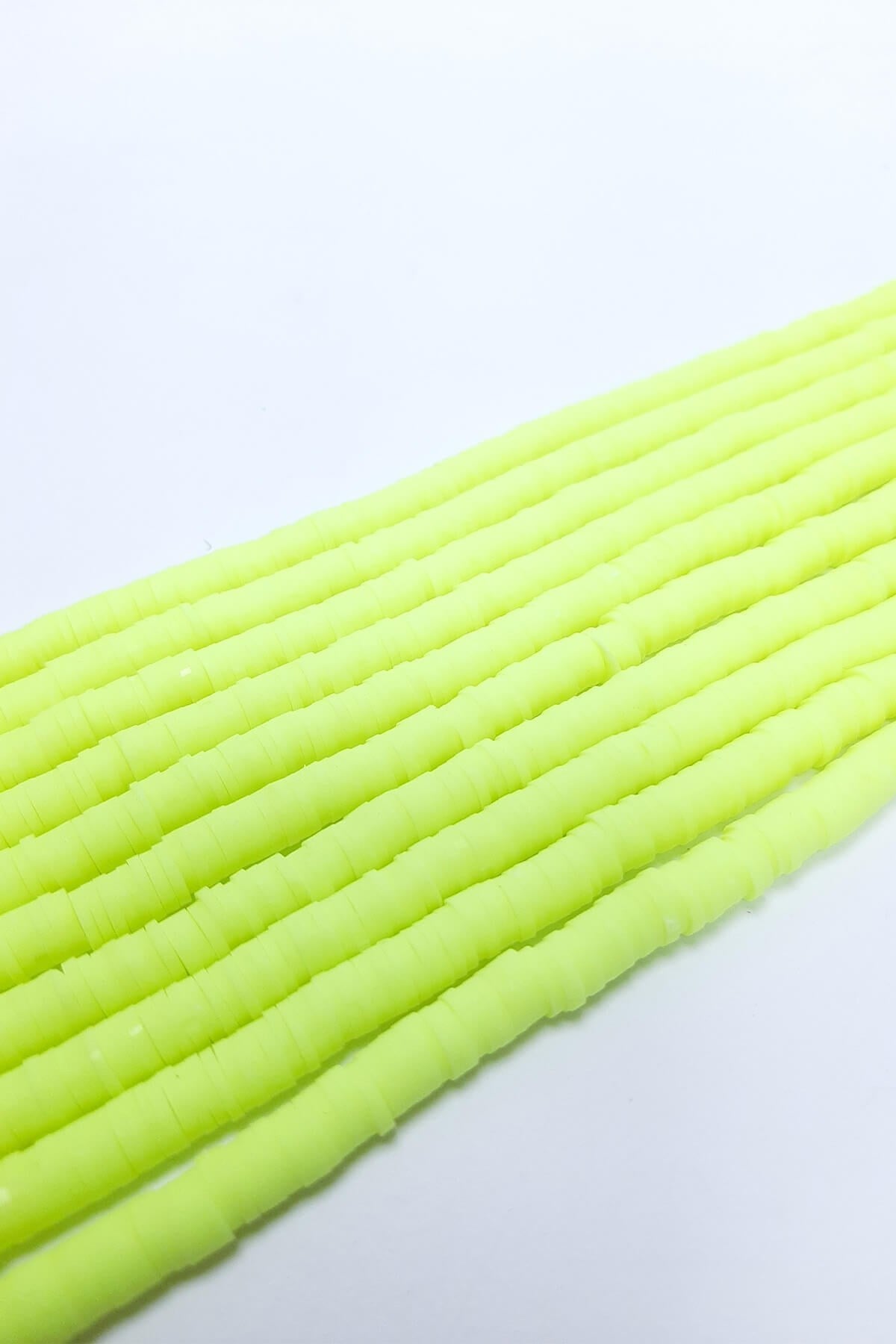 Neon Sarı Fimo Boncuk 6mm