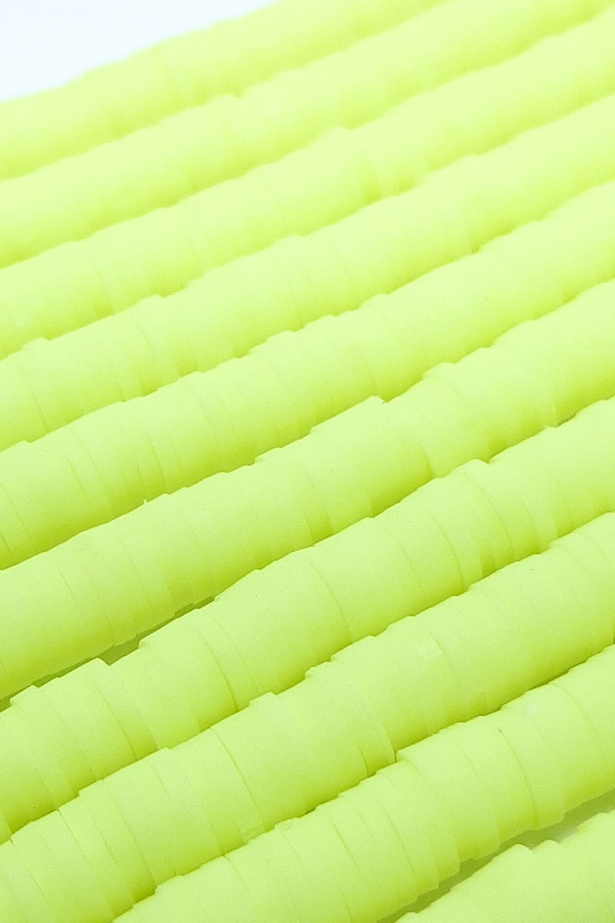 Neon Sarı Fimo Boncuk 6mm