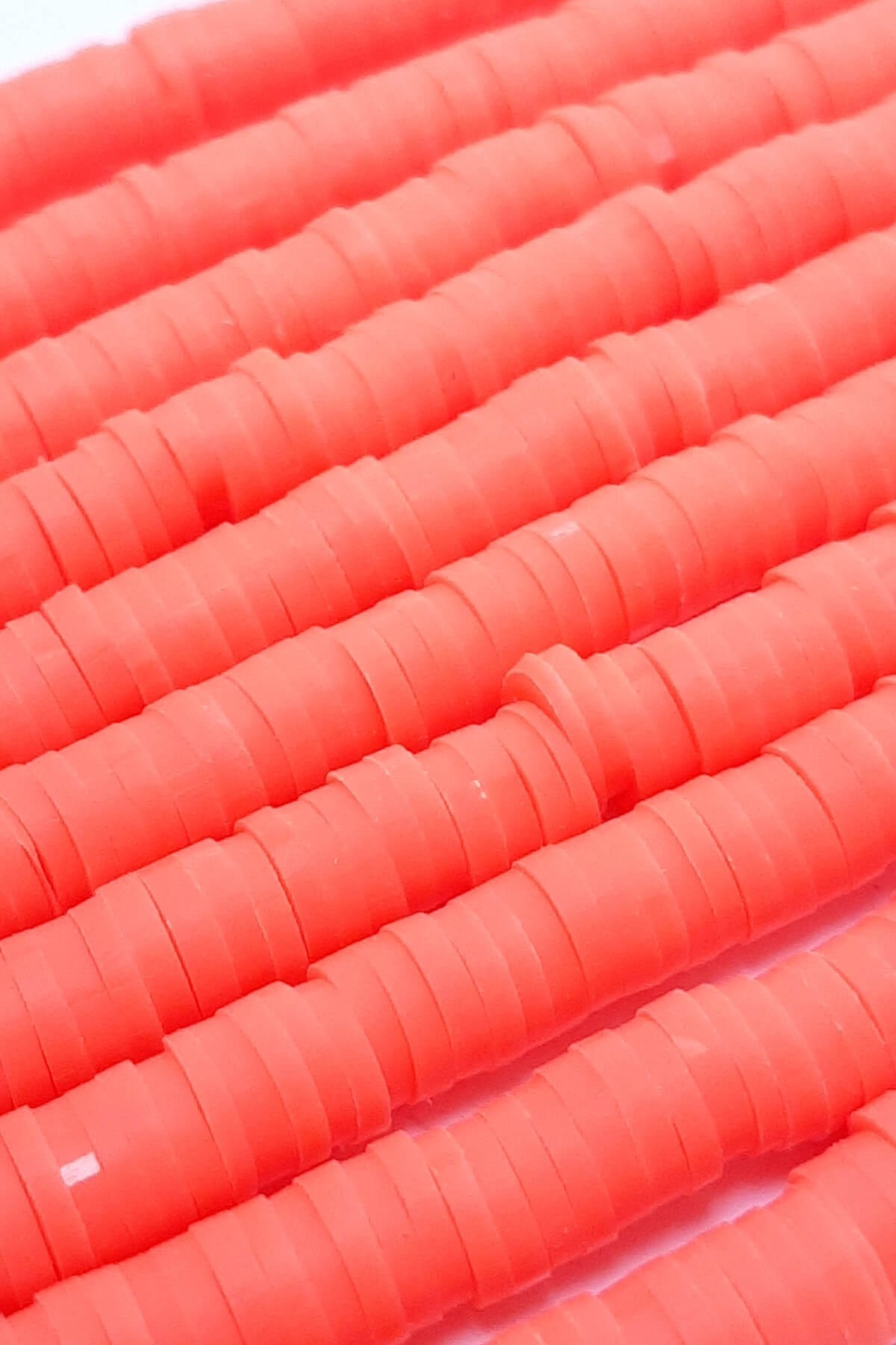 Neon Turuncu Fimo Boncuk 6mm