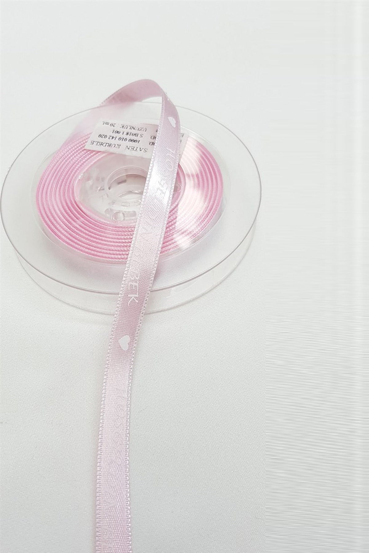 Orta Pembe Grogren Kurdele Bebek Temalı 1,5 cm