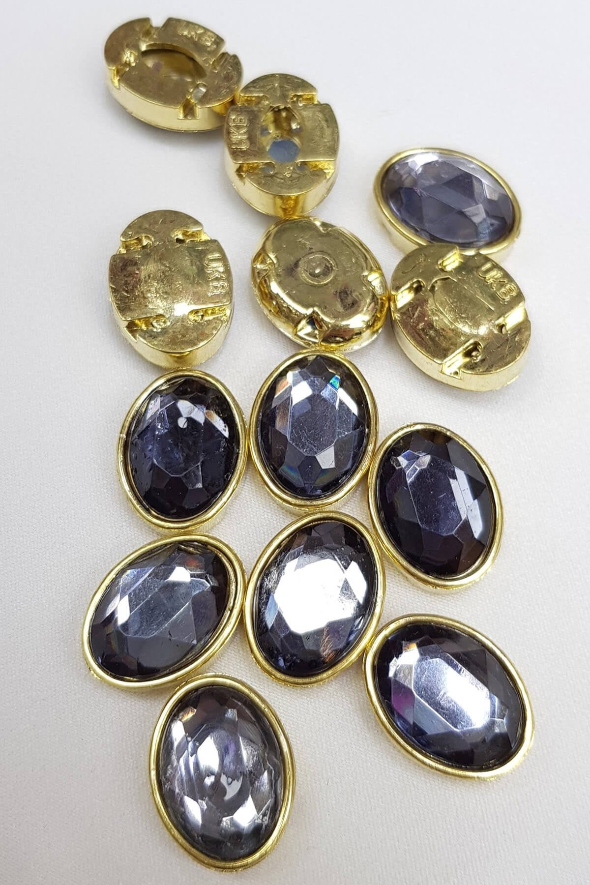 Oval Lacivert Kasalı Dikme Taş 1,5-2 cm 10 adet