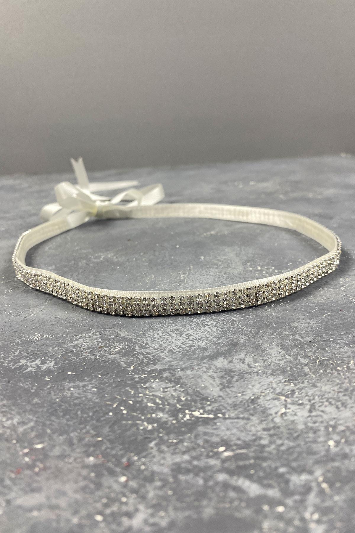 Parlak 3 Sıralı Beyoğlu Taşlı Abiye Elbise Kemeri