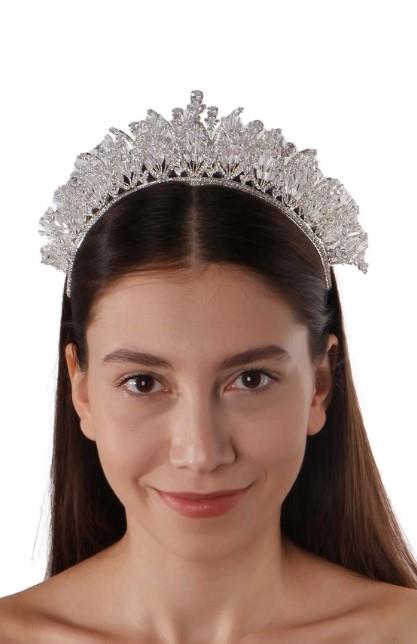 Parlak Zirkon Taşlı Gelin Nikah Tacı Benzersiz Güzelliğiniz İçin