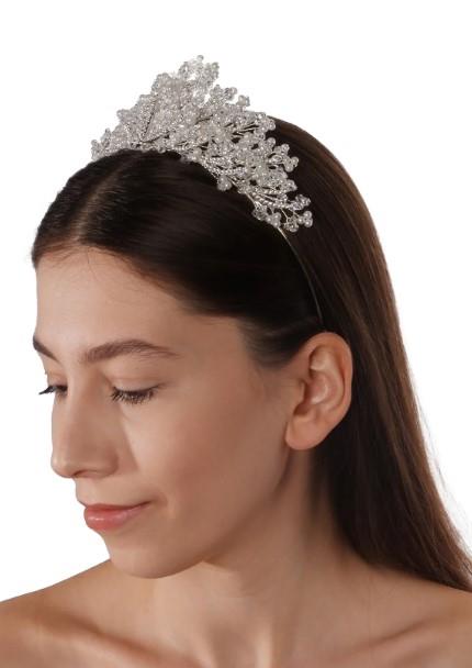 Parlak Zirkon Taşlı Gelin Nikah Tacı Benzersiz Güzelliğiniz İçin