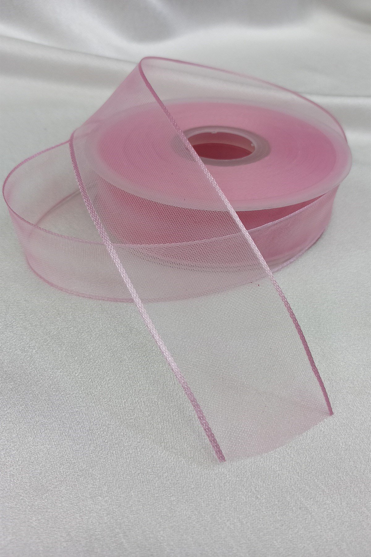 Pembe Çizgili Organze Kurdele