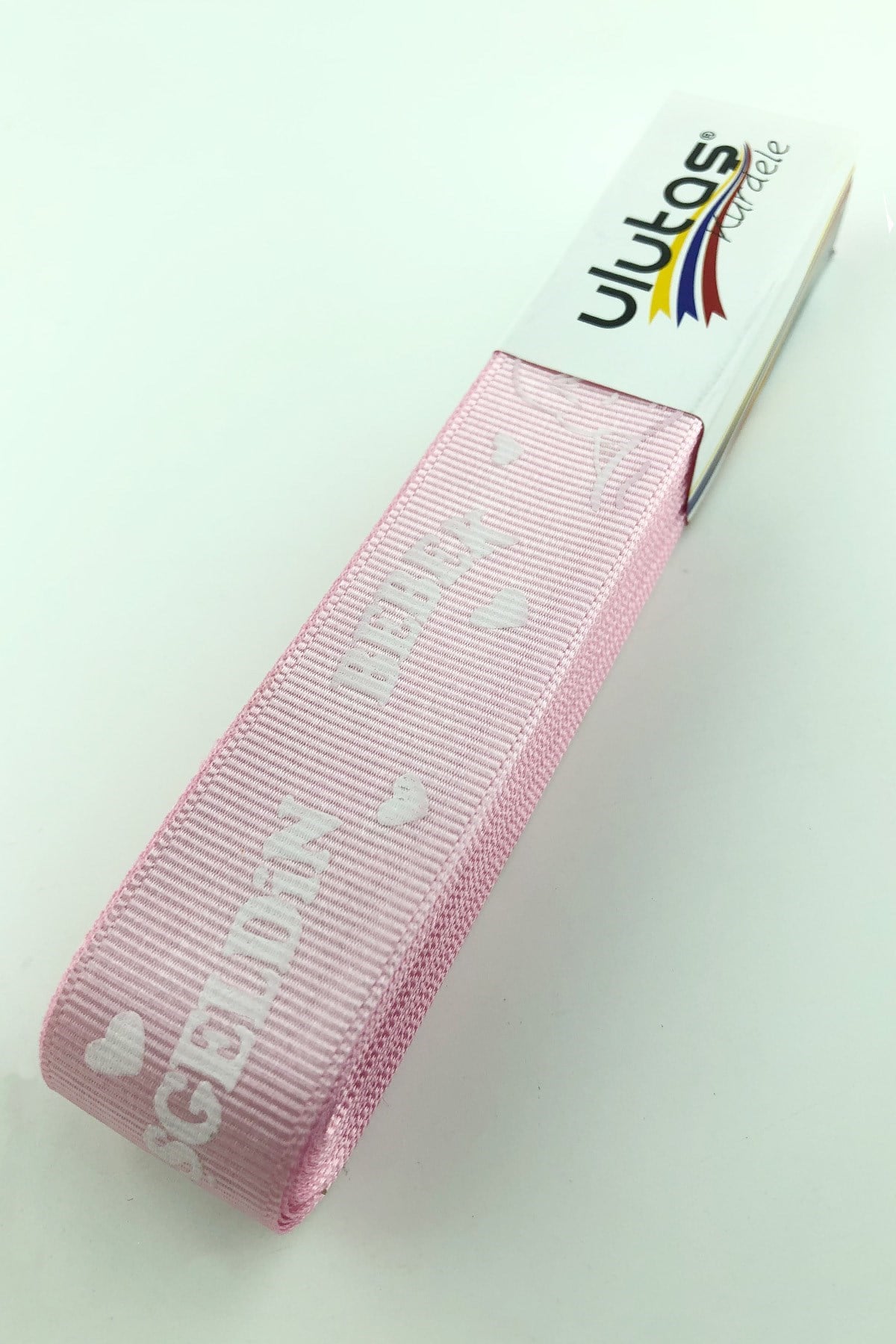 Pembe Hoşgeldin Bebeğim Baskılı Grogren Kurdele 2,5 cm