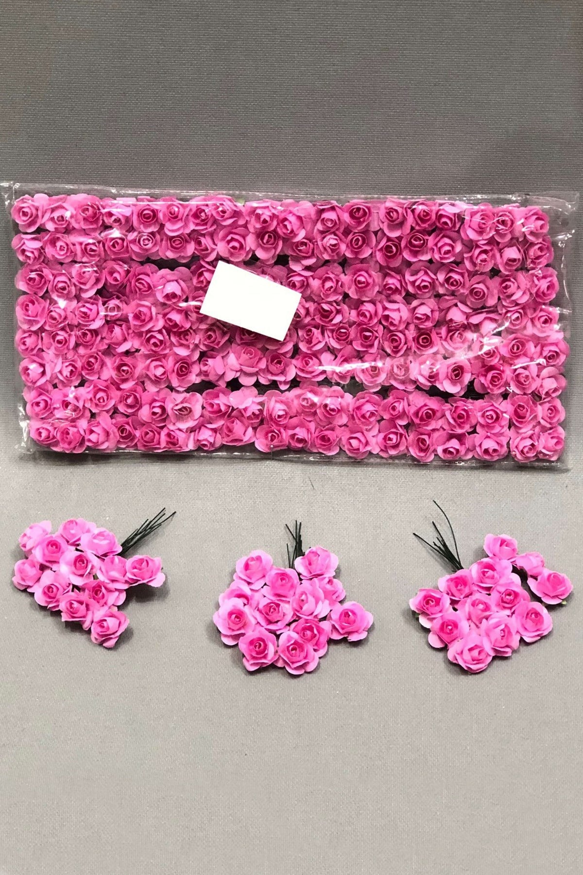 Pembe Kağıt Gül Çiçek 1 paket 144 lü 