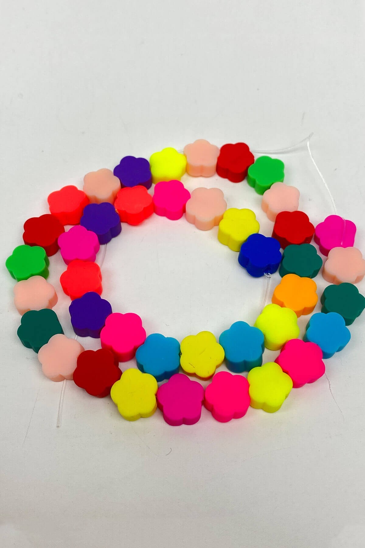 Rengarenk Çiçek Desen Fimo Hamur Boncuk