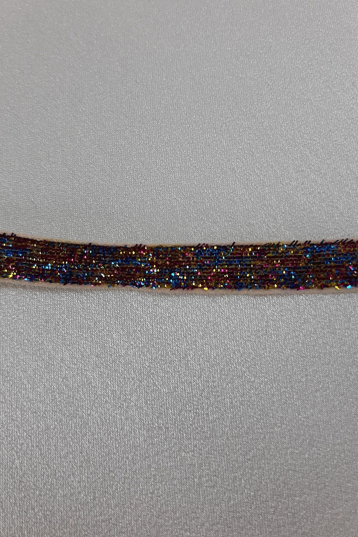 Rengarenk Simli Kadife Kurdele 1 cm