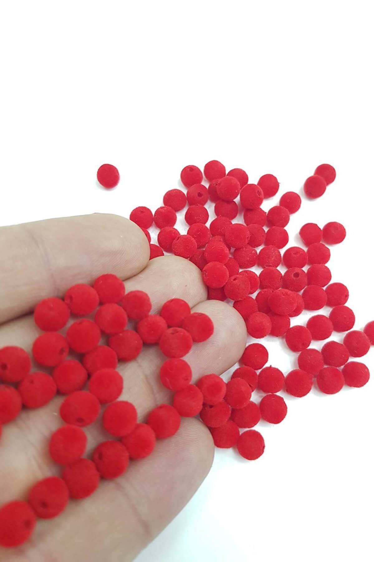 Renk Renk Kadife Boncuk 6 mm