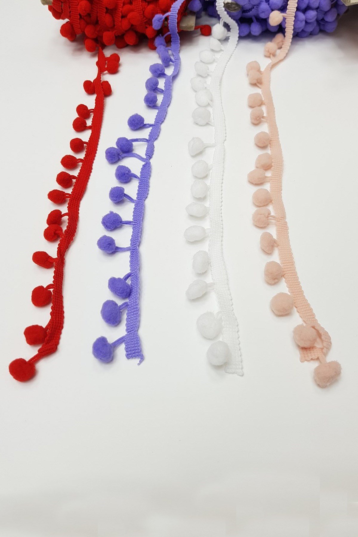 Renkli Şerit Ponpon 1,5cm