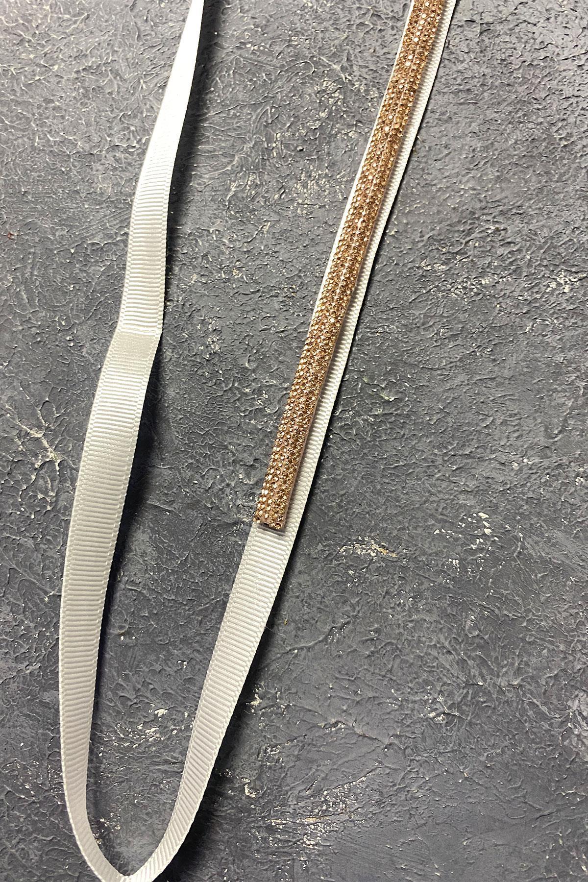 Rose Rengi Sık Parlak Taşlı Abiye Elbise Kemeri