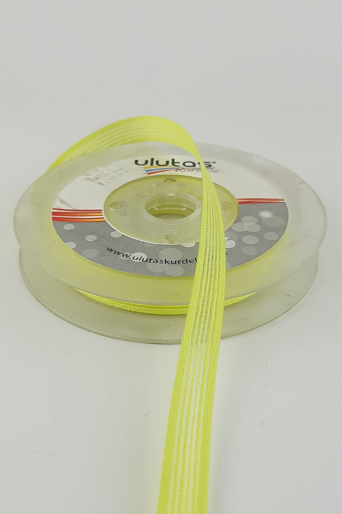 Sarı Keten Efektli Kurdele 1 cm 10 mt