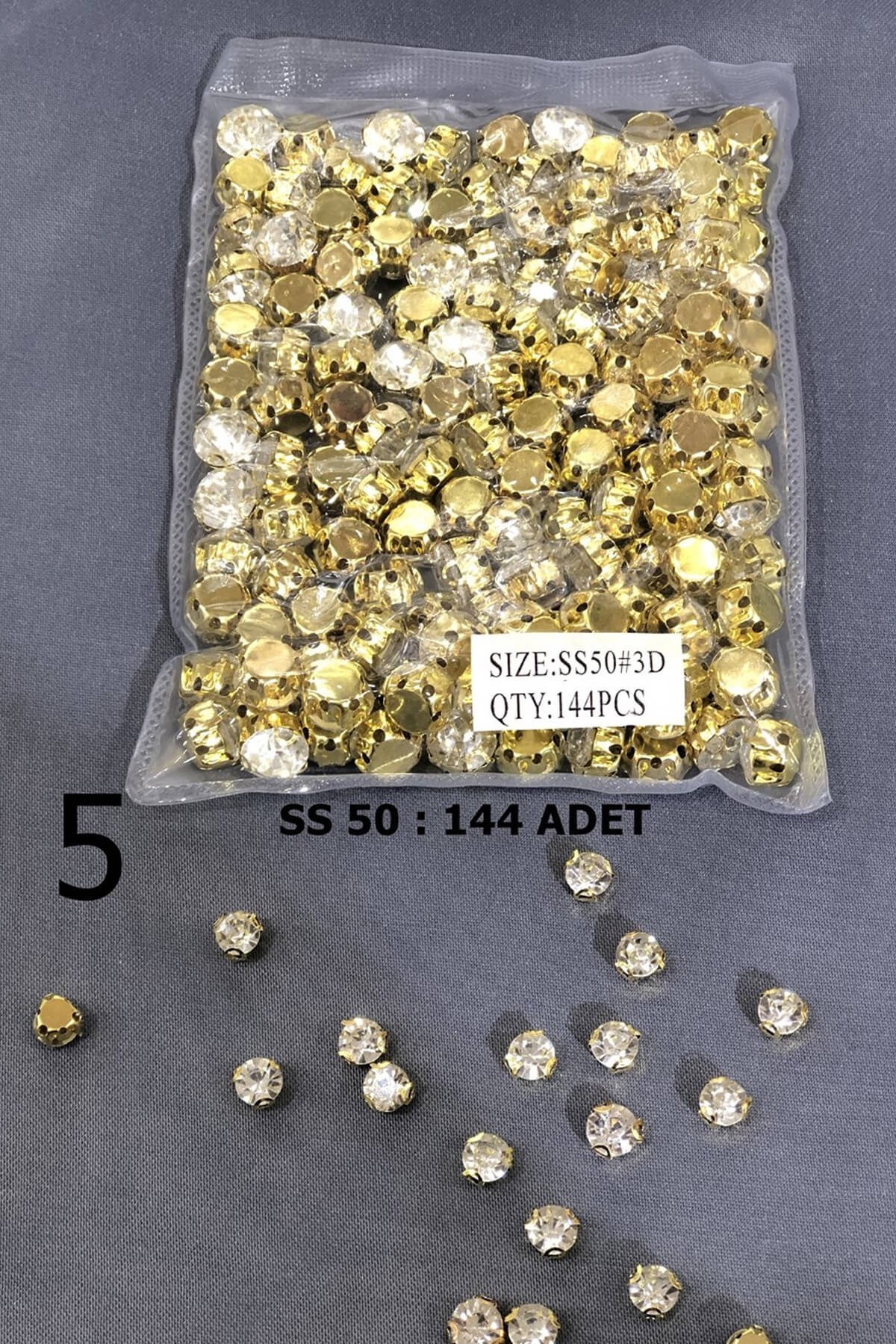 Sarı Metal Kasalı Dikme Beyoğlu Taşı (1 paket )